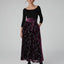 Idalia Velvet Burn Out Skirt in Cerise Geo Pink