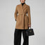 Geraldine Wool Blend Long Coat in Black