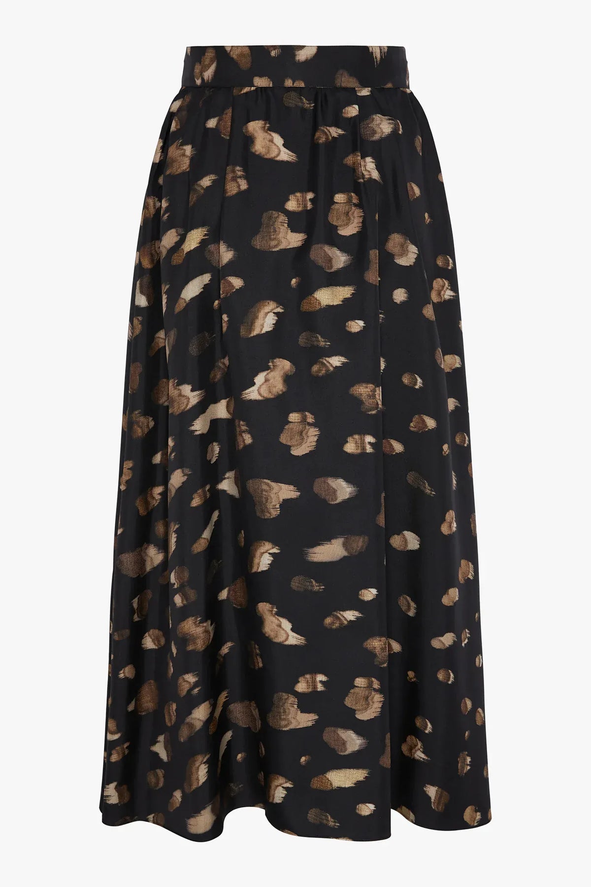 Isabella Silk Twill Printed Maxi Skirt in Purple