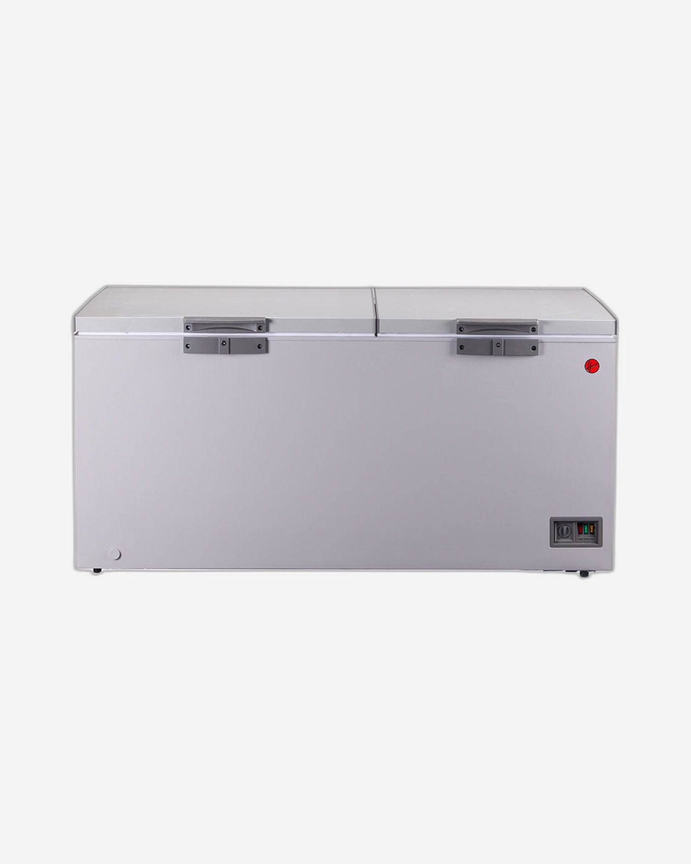 فريزر هوفر 643 لتر ببابين، منخفض التجمد، درجة حرارة قابلة للتحويل، إضاءة LED، ضمان لمدة عام، لون رمادي فاخر - HCF-K643-GR