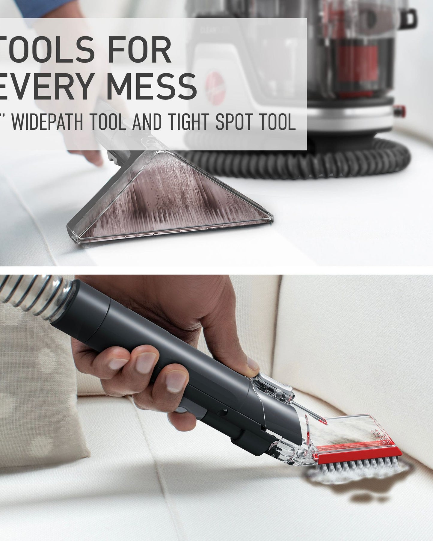 منظف هوفر CDSW-MPME Cleanslate للسجاد والمفروشات، قوي ومتعدد الأغراض، مزيل للبقع، محمول.