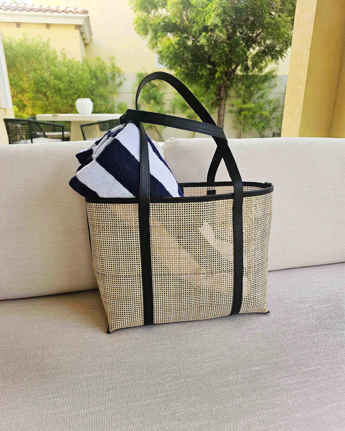 OHSun Leon Rattan Tote Bag - Black