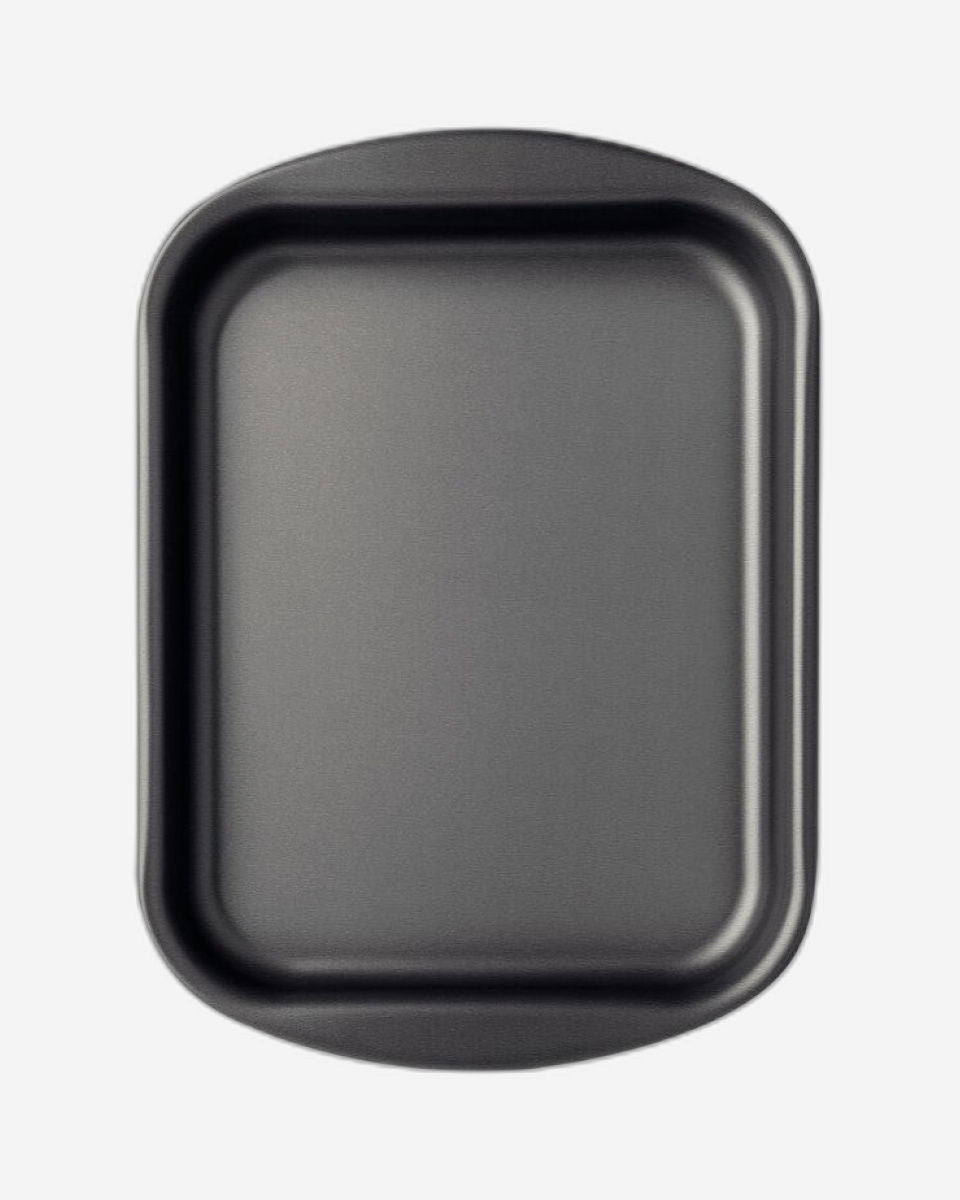 صينية تحميص مسطحة من الألومنيوم من ترامونتينا برازيل، مطلية من الداخل والخارج بطبقة ستارفلون ماكس غير لاصقة، لون جرافيت، 28 سم، 2 لتر