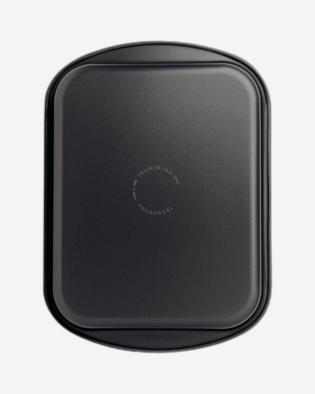 صينية تحميص مسطحة من الألومنيوم من ترامونتينا برازيل، مطلية من الداخل والخارج بطبقة ستارفلون ماكس غير لاصقة، لون جرافيت، 34 سم، 2.9 لتر