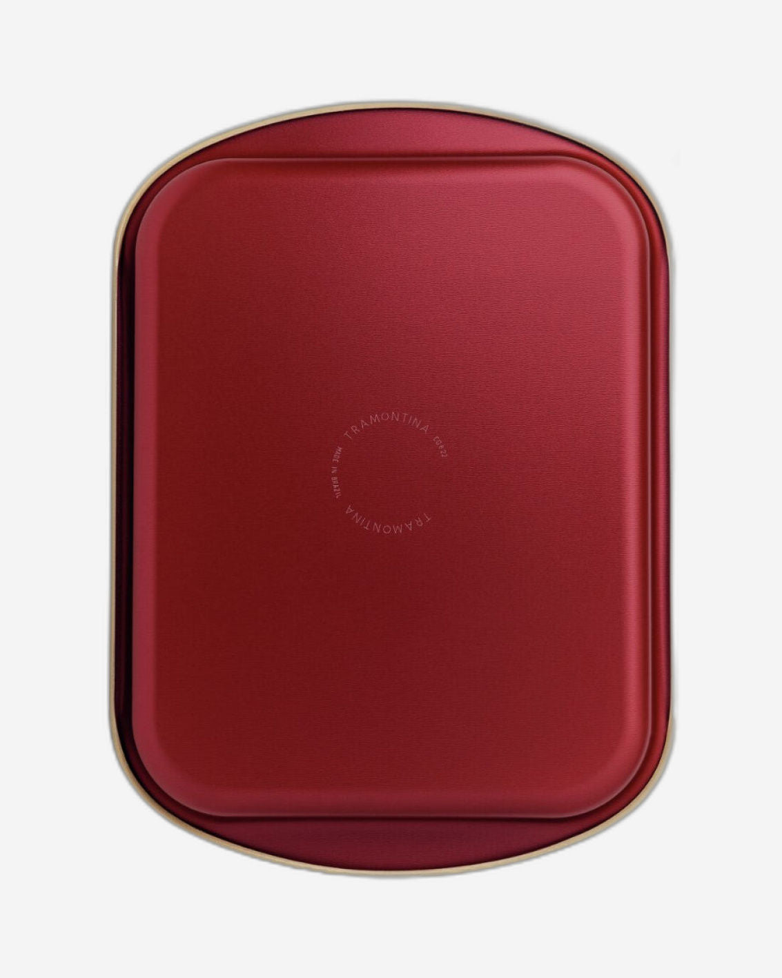 مقلاة مسطحة من الألومنيوم من ترامونتينا برازيل مع طلاء ستارفلون ماكس غير اللاصق الداخلي والخارجي باللون الأحمر، 40 سم، 3.8 لتر