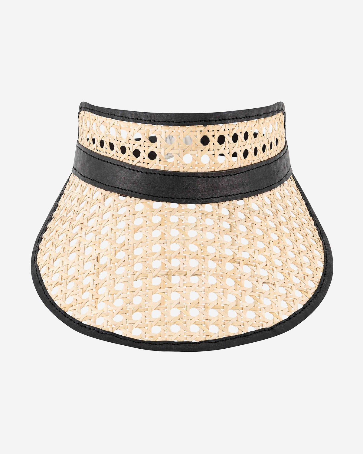 OHSun Fifi Rattan & Leather Visor – Caramel