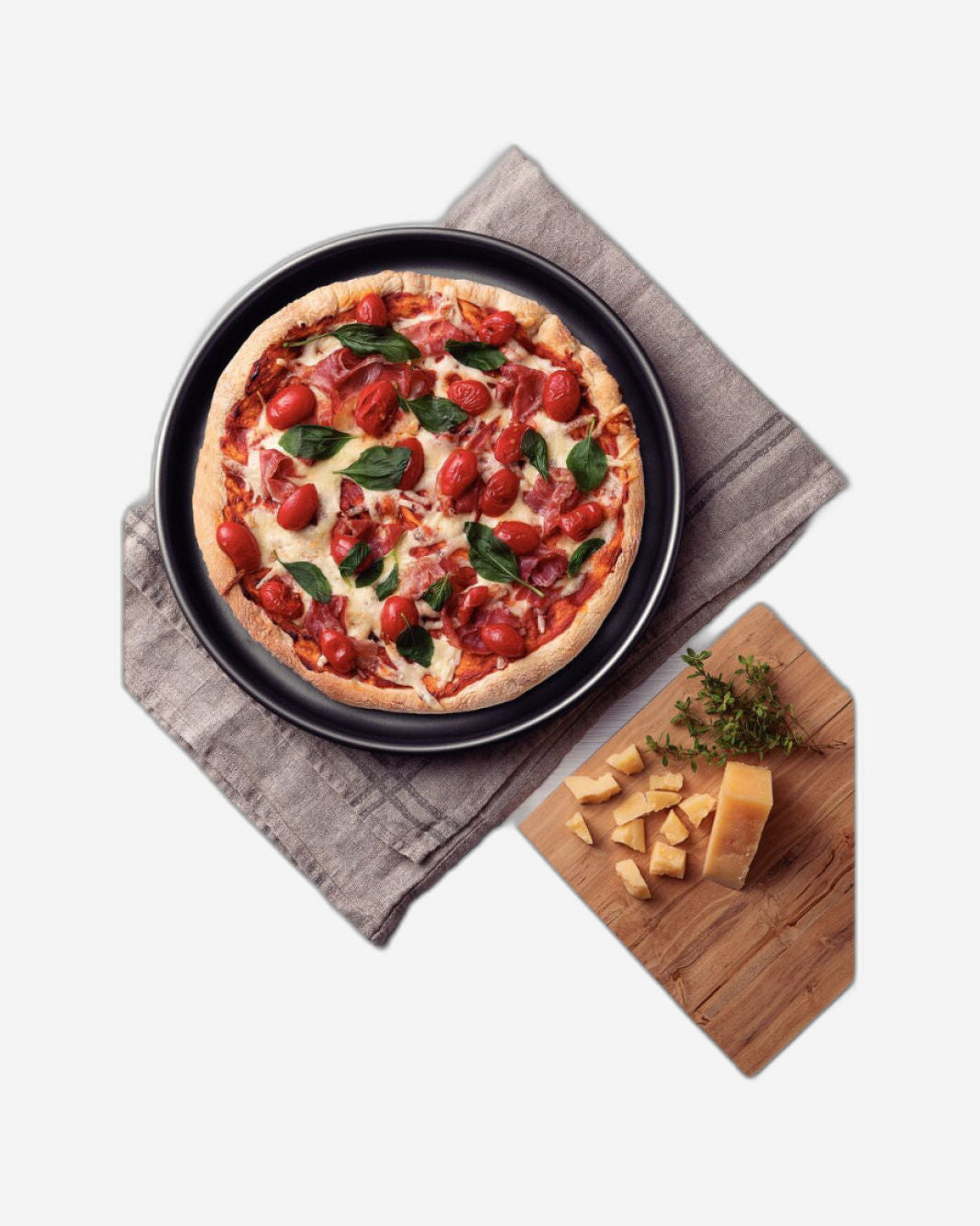 صينية بيتزا من الألومنيوم من ترامونتينا برازيل، مطلية من الداخل والخارج بطبقة ستارفلون ماكس غير لاصقة، لون جرافيت، 30 سم، 1.8 لتر