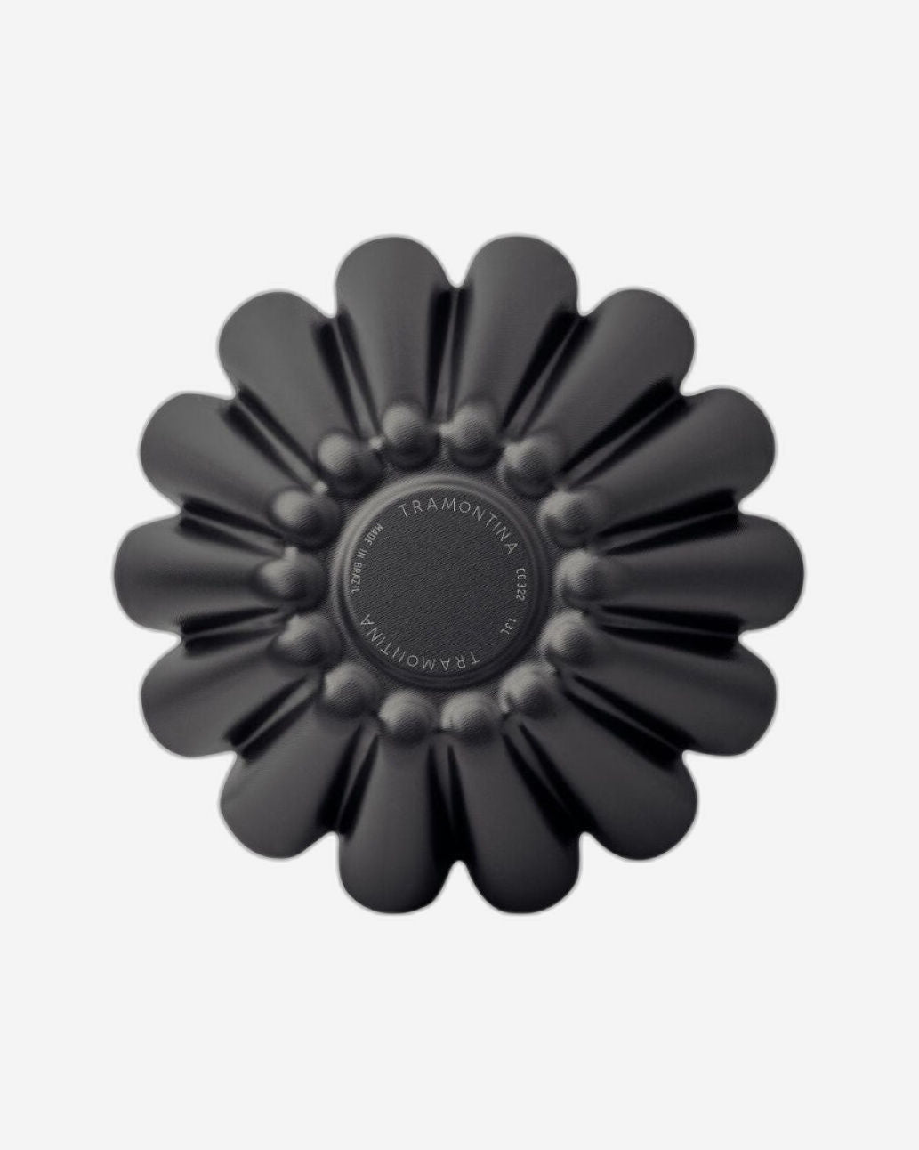 قالب بريوش من الألومنيوم من ترامونتينا برازيل، مطلي من الداخل والخارج بطبقة ستارفلون ماكس غير لاصقة، لون جرافيت، 22 سم، 1.3 لتر