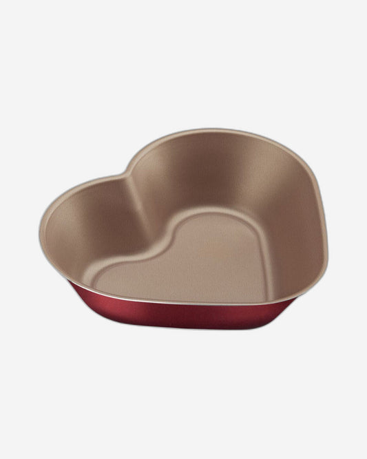 قالب كيك ترامونتينا برازيل على شكل قلب من الألومنيوم مع طلاء ستارفلون ماكس غير لاصق، أحمر، 24 سم، 1.1 لتر