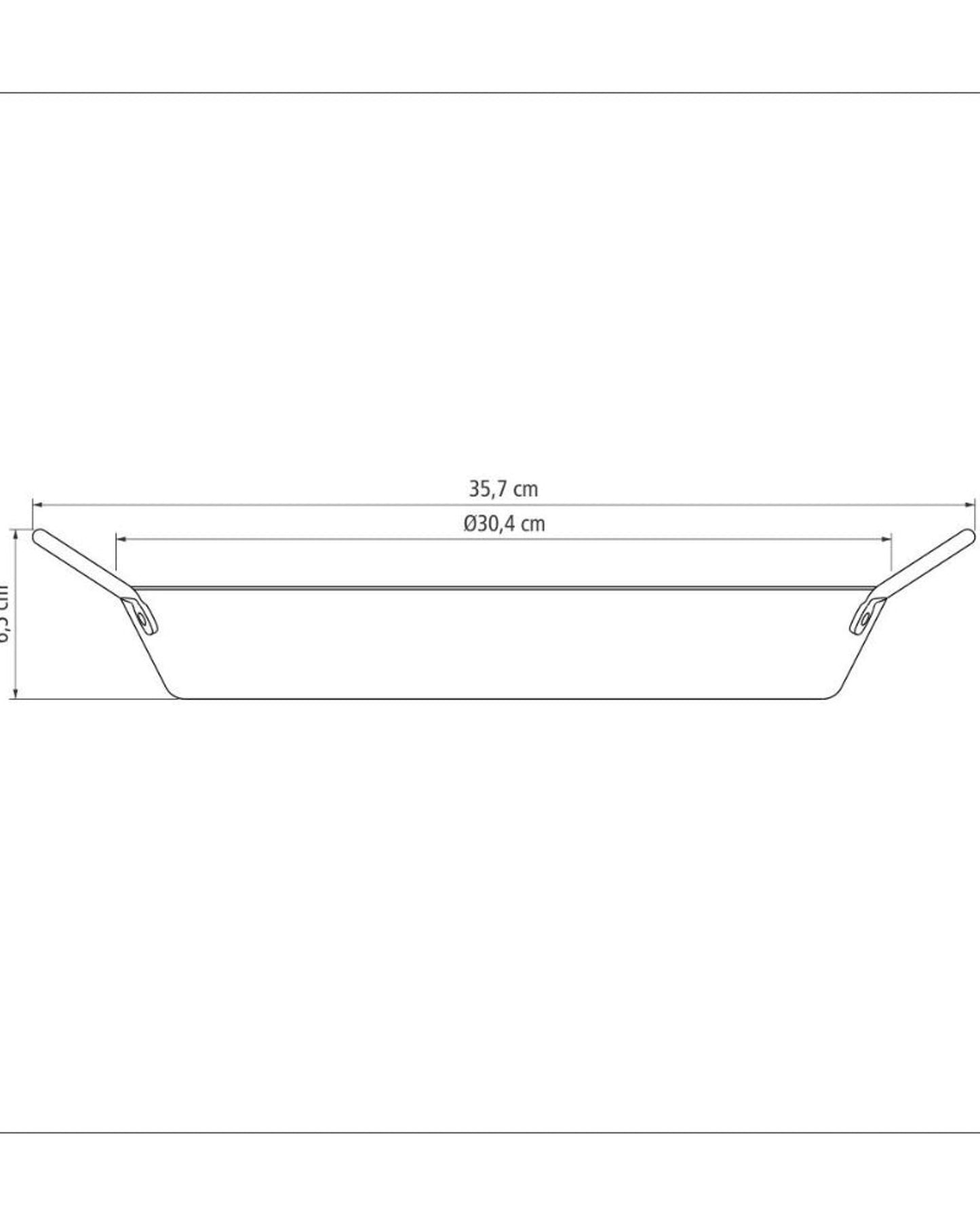 مقلاة ترامونتينا لوريتو المصنوعة من الألومنيوم لتحضير البايلا، مزودة بطبقة داخلية مانعة للالتصاق من نوع ستارفلون ماكس ومقابض معدنية، لون جرافيت، قطر 30 سم، سعة 2.5 لتر