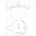 طنجرة ضغط ترامونتينا برازيل فالنسيا 24 سم 8 لتر من الألومنيوم المصقول