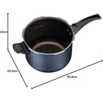 طنجرة ضغط ترامونتينا برازيل فانكوفر سبوت 20 سم، 4.5 لتر، مصنوعة من الألومنيوم الأزرق، مع طلاء ستارفلون ماكس غير لاصق داخلي وخارجي، خالٍ من مادة PFOA