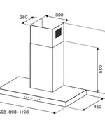 شفاط بيرتازوني 120 سم مثبت على الحائط