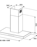 شفاط بيرتازوني 90 سم مثبت على الحائط