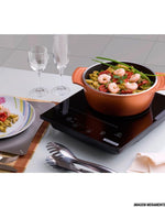 طاجن ترامونتينا برازيل ليون 24 سم 3.7 لتر من الألومنيوم الأسود المطروق مع طلاء داخلي عالي الأداء غير لاصق خالٍ من مادة PFOA من ستارفلون