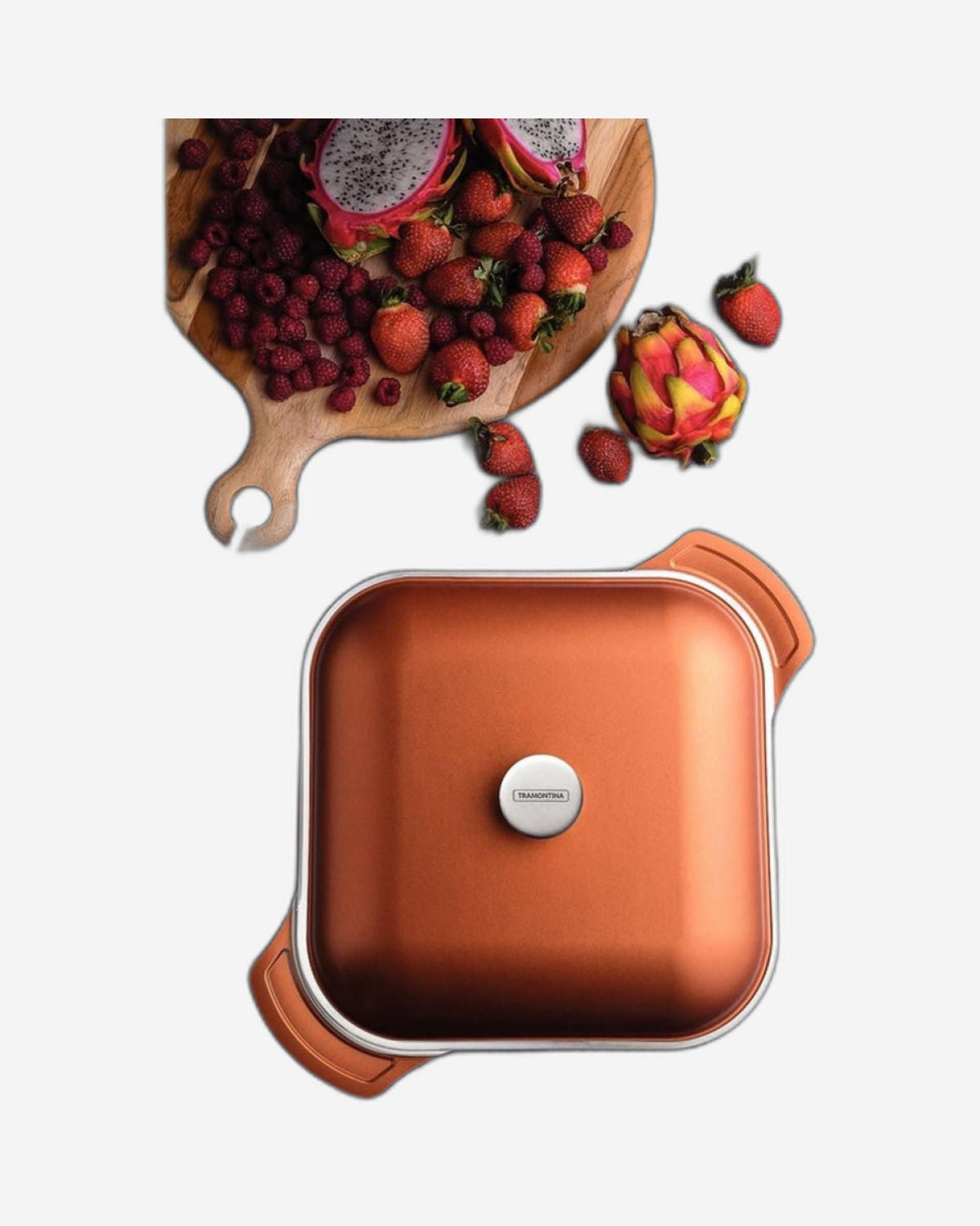 ترامونتينا برازيل ليون 28 سم 5.5 لتر مقلاة مربعة من الألومنيوم المطروق الذهبي مع طلاء داخلي غير لاصق عالي الأداء خالٍ من مادة PFOA