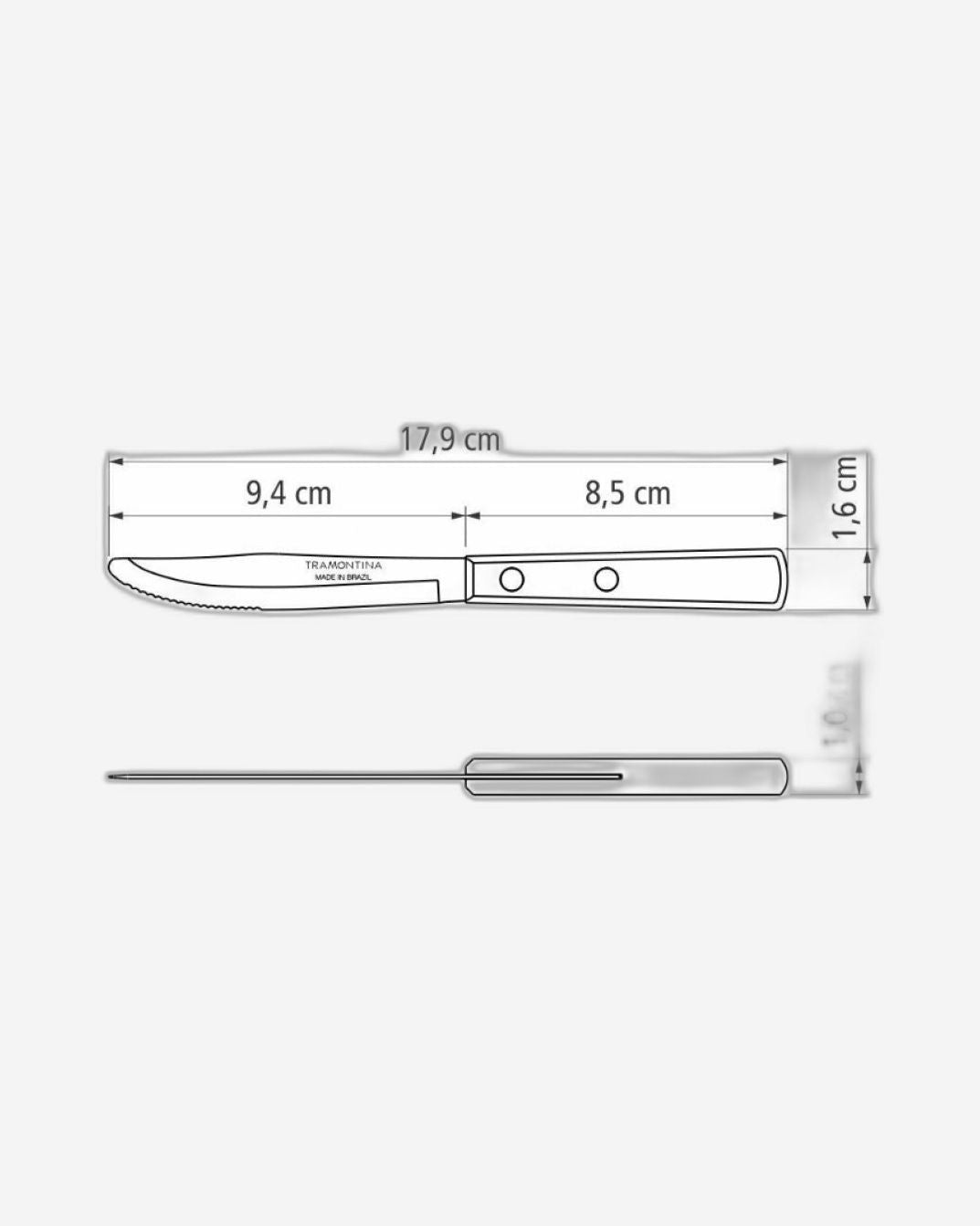 سكين حلوى ترامونتينا بشفرة من الفولاذ المقاوم للصدأ ومقبض من خشب البوليوود البني المعالج، 3 بوصات