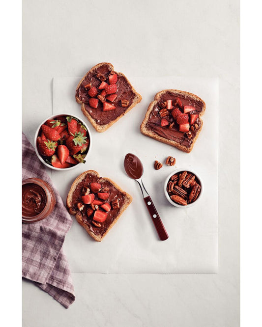 ملعقة حلوى ترامونتينا ذات وعاء من الفولاذ المقاوم للصدأ ومقبض من الخشب المعالج بالبولي وود الأحمر