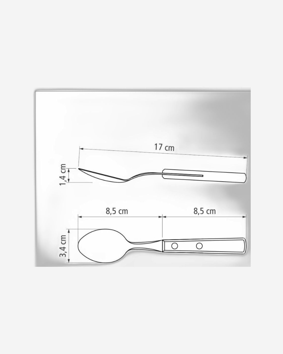 ملعقة حلوى ترامونتينا ذات وعاء من الفولاذ المقاوم للصدأ ومقبض من الخشب المعالج باللون البني