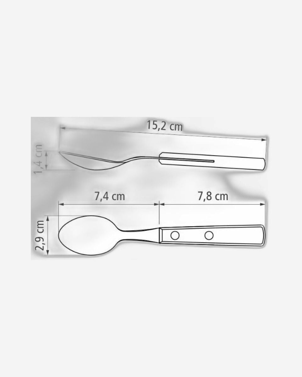 ملعقة شاي ترامونتينا ذات وعاء من الفولاذ المقاوم للصدأ ومقبض من خشب البوليوود الأحمر المعالج