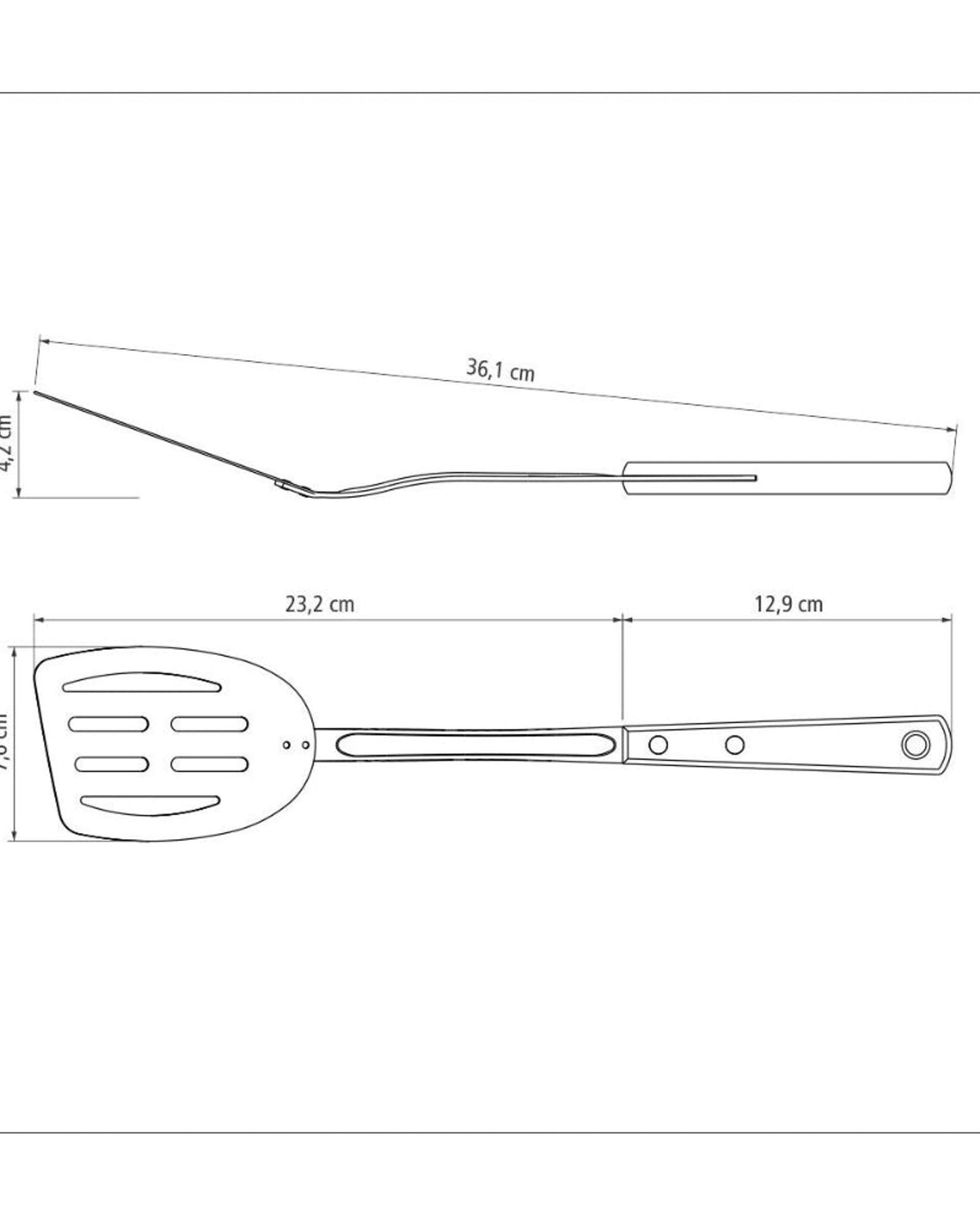 ملعقة ترامونتينا بشفرة من الفولاذ المقاوم للصدأ ومقبض من خشب البولي وود المعالج باللون الأحمر