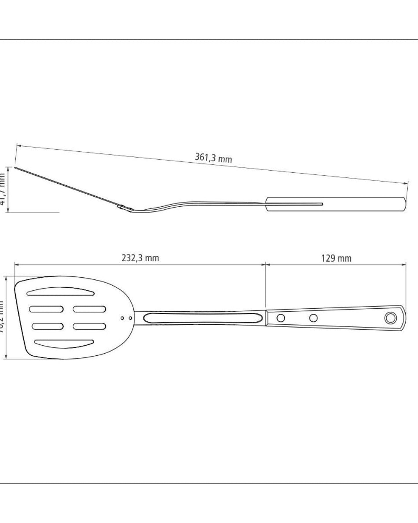 ملعقة ترامونتينا بشفرة من الفولاذ المقاوم للصدأ ومقبض من خشب البولي وود المعالج باللون الأحمر