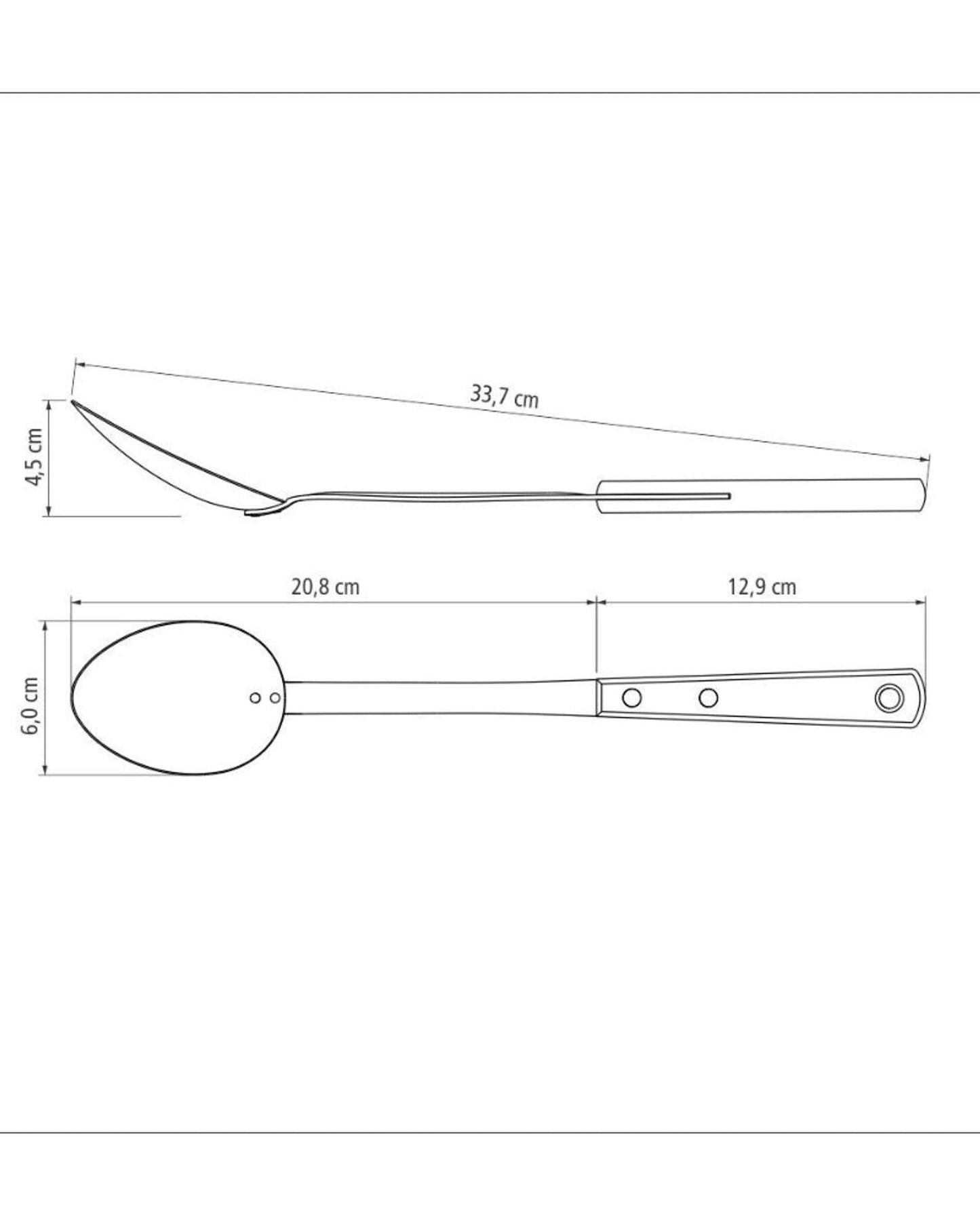ملعقة أرز ترامونتينا ذات وعاء من الفولاذ المقاوم للصدأ ومقبض من خشب البولي وود الأحمر المعالج