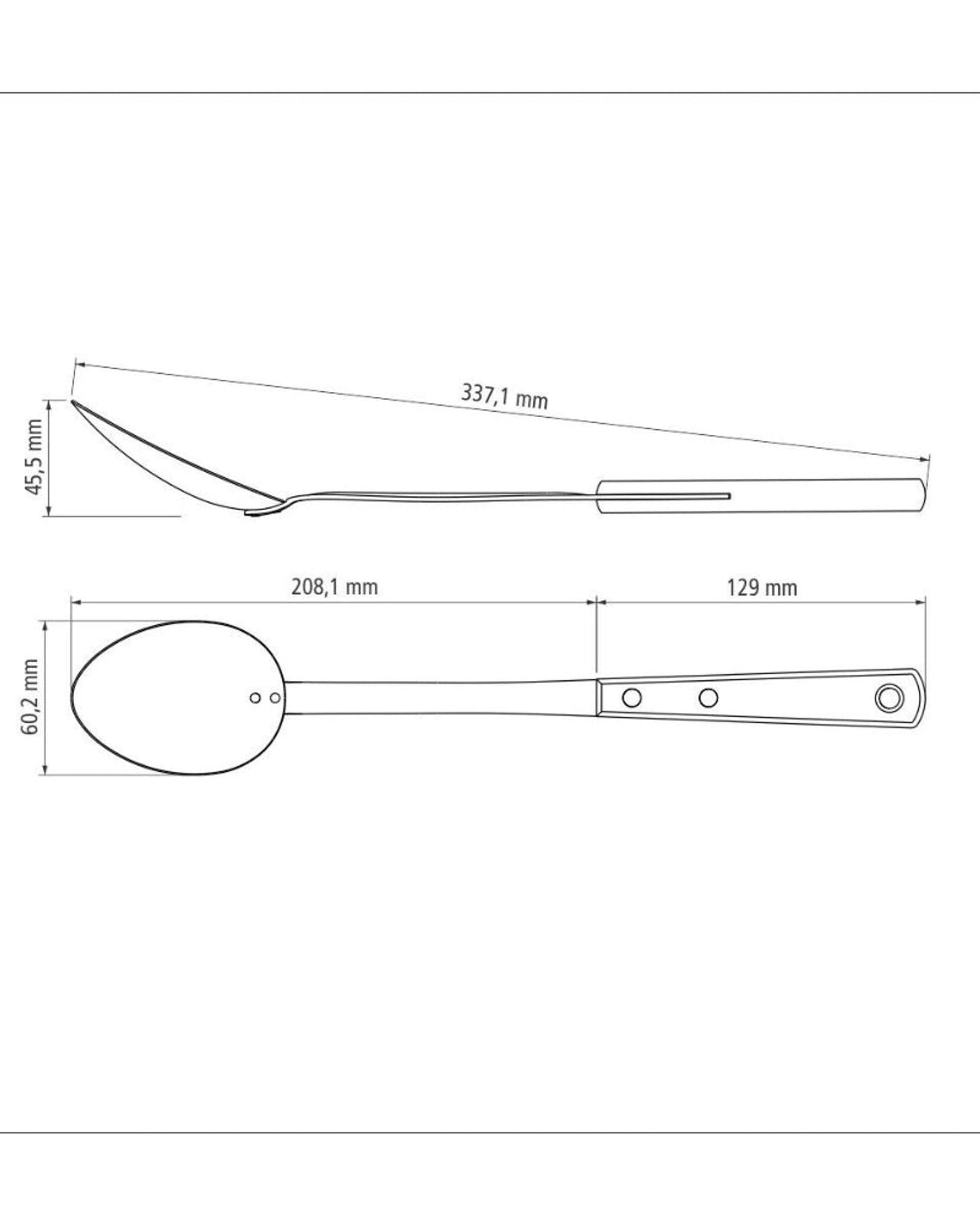 ملعقة أرز ترامونتينا ذات وعاء من الفولاذ المقاوم للصدأ ومقبض من خشب البولي وود الأحمر المعالج