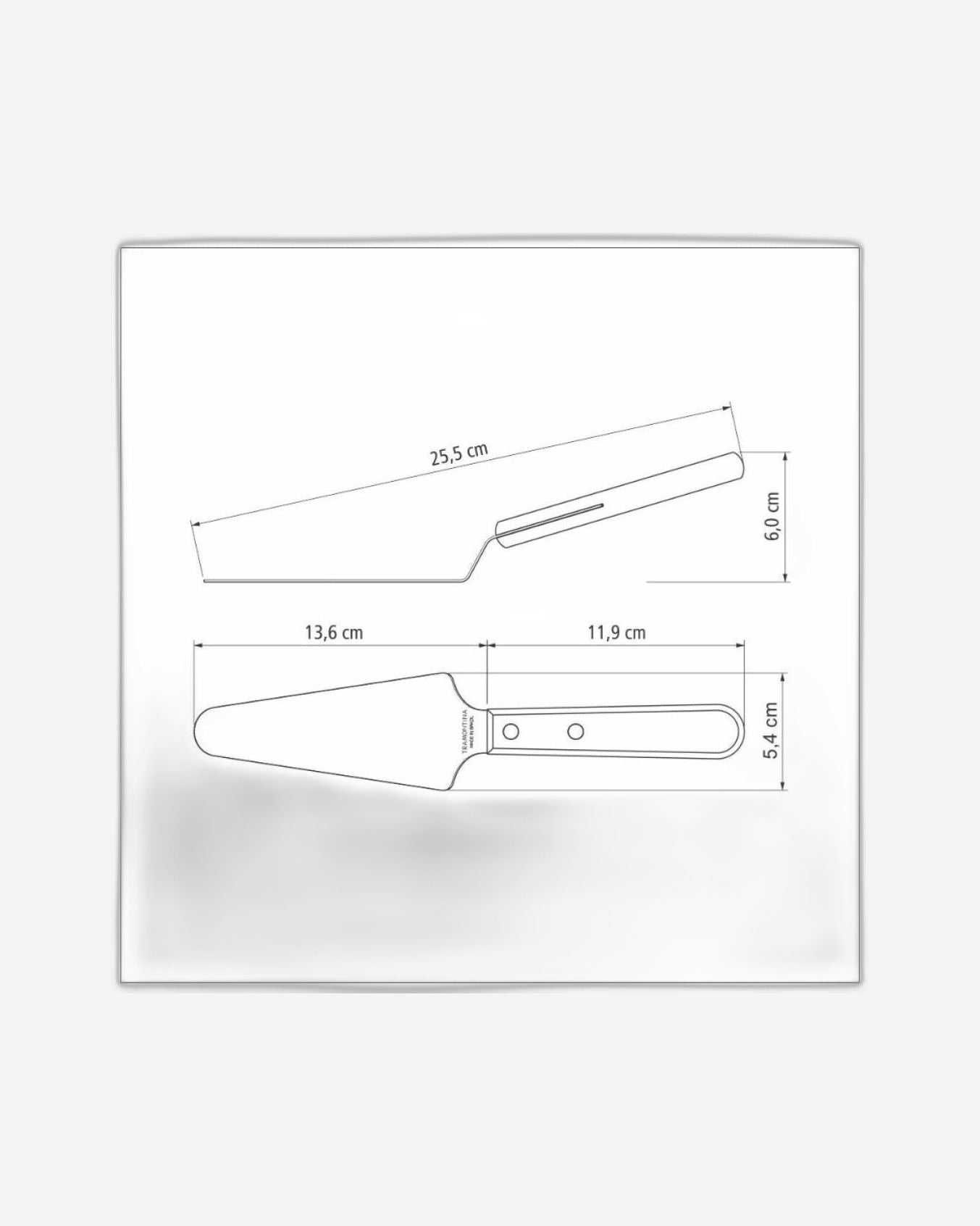 ملعقة كيك ترامونتينا بشفرة من الفولاذ المقاوم للصدأ ومقبض من خشب البولي وود الأحمر المعالج 5 بوصات