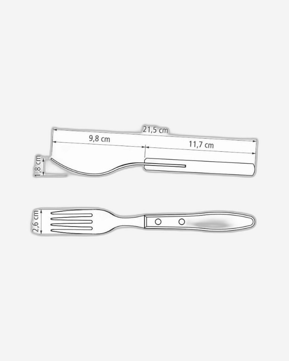 شوكة ترامونتينا تشوراسكو جامبو ذات أسنان من الفولاذ المقاوم للصدأ ومقبض من خشب البولي وود المعالج باللون البني