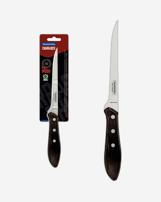 سكين ترامونتينا لتقطيع العظام بشفرة من الفولاذ المقاوم للصدأ ومقبض من خشب البولي وود المعالج باللون البني، 6 بوصات