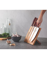 طقم شواء ترامونتينا برازيل بوليوود، 5 قطع، بشفرة من الفولاذ المقاوم للصدأ ومقبض معالج باللون الأحمر، آمن للاستخدام في غسالة الأطباق