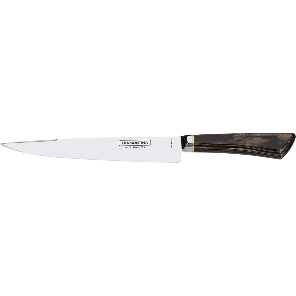 Tramontina Brazil  8 Inches Meat Knife with Stainless Steel Blade and Brown Wood Handle