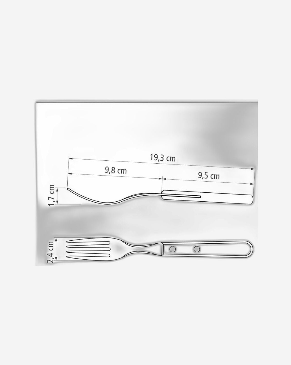 طقم شوك مائدة ترامونتينا ديناميك مكون من 6 قطع، بشوك من الفولاذ المقاوم للصدأ ومقابض من الخشب الطبيعي.