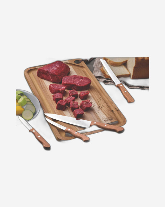 سكين طهاة ترامونتينا ديناميك 8 بوصة بشفرة من الفولاذ المقاوم للصدأ ومقبض من الخشب الطبيعي