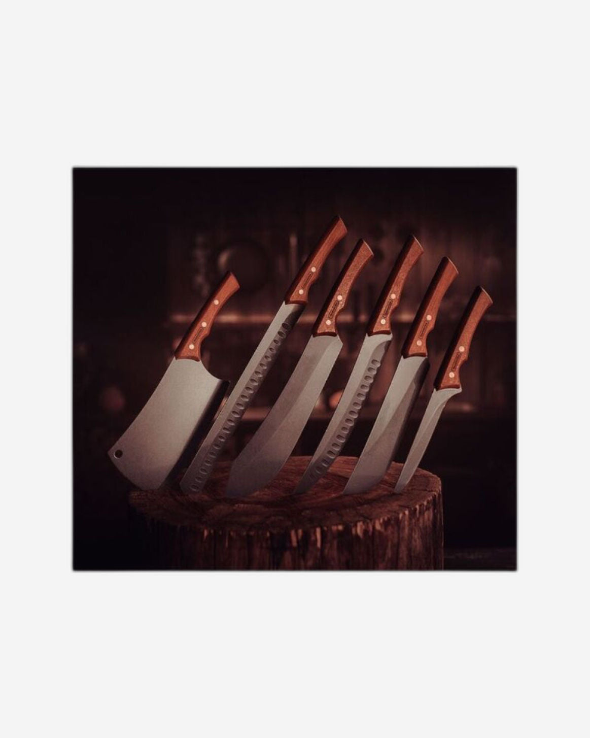 سكين تقطيع تشوراسكو برازيلية من ترامونتينا، أسود، 12 بوصة، بشفرة من الفولاذ المقاوم للصدأ ومقبض خشبي