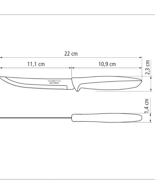 سكين ترامونتينا 5 بوصة للشرائح والفواكه، أزرق