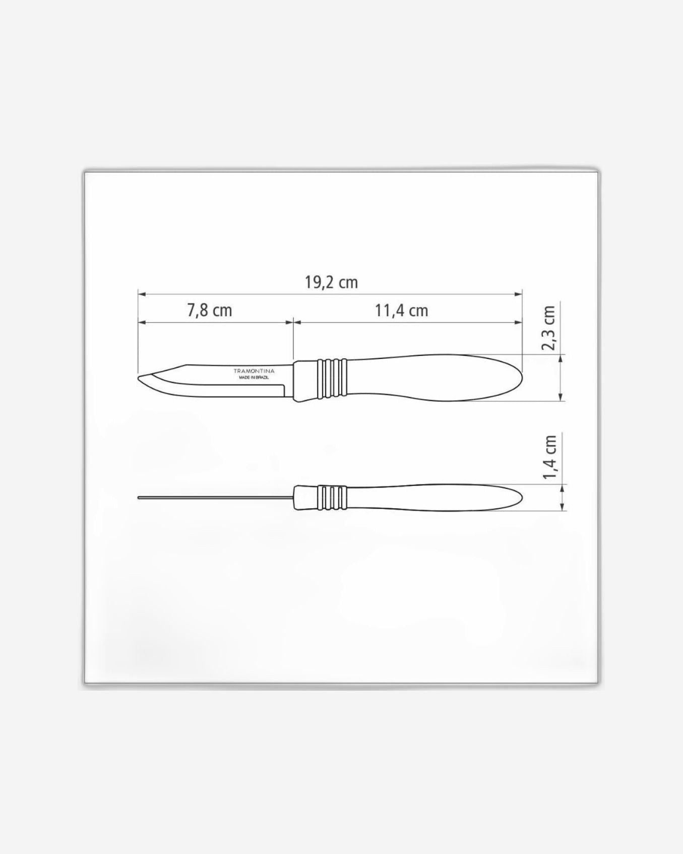 سكين ترامونتينا كور آند كور للخضراوات والفواكه بشفرات من الفولاذ المقاوم للصدأ ومقابض من البولي بروبيلين الأحمر، 3 بوصات