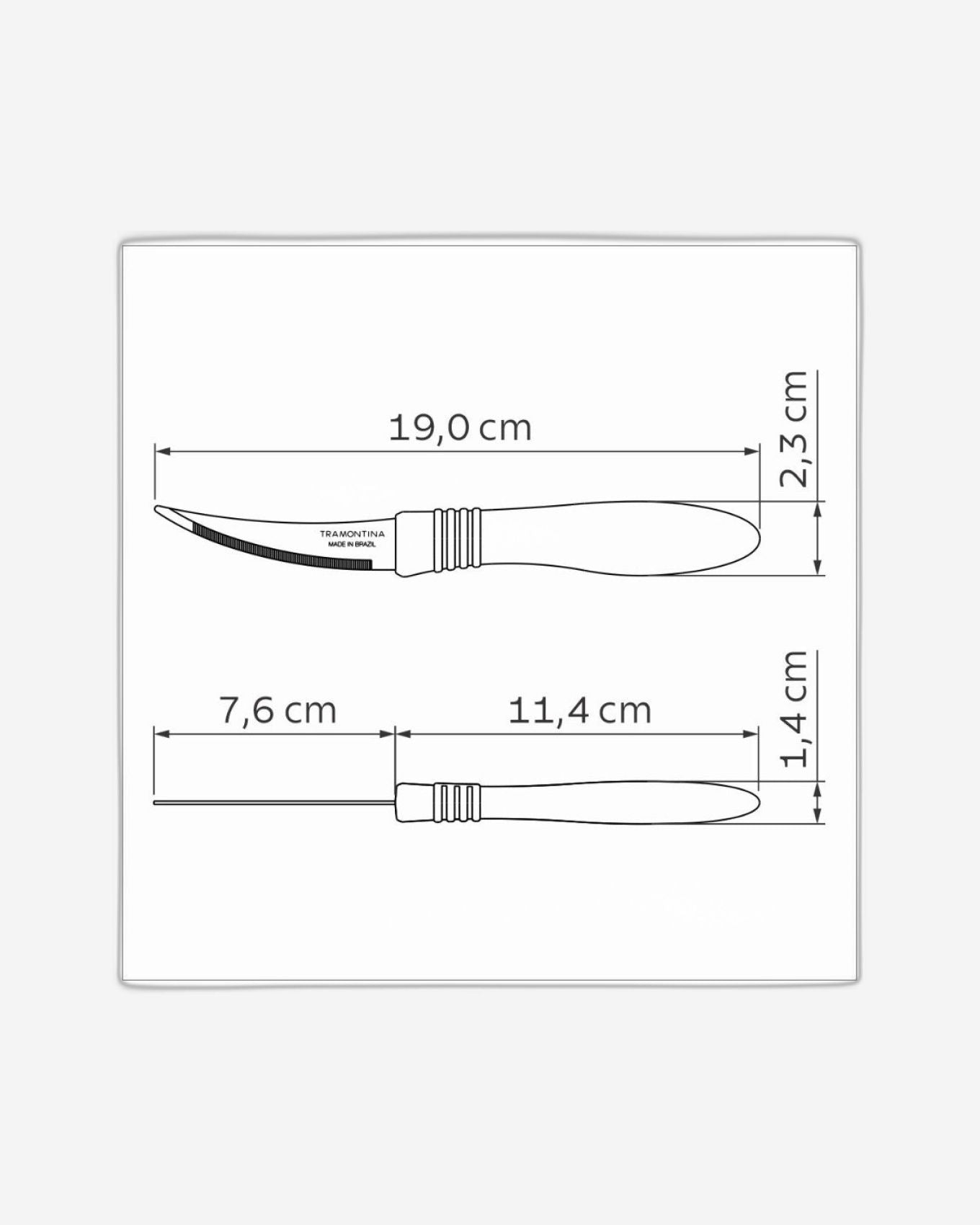 سكين طماطم ترامونتينا كور آند كور 3 بوصة بشفرة من الفولاذ المقاوم للصدأ ومقبض من البولي بروبيلين الأزرق