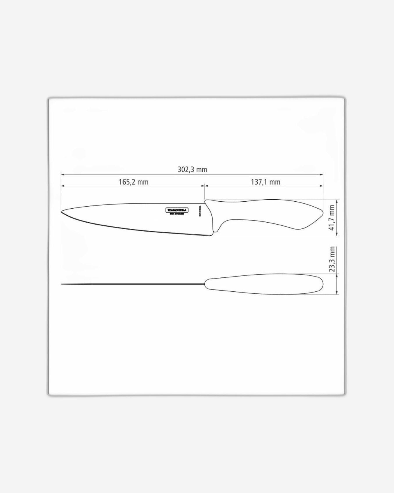 سكين ترامونتينا أفيلاتا متعددة الاستخدامات 7 بوصة بشفرة من الفولاذ المقاوم للصدأ ومقبض من البولي بروبيلين الأسود