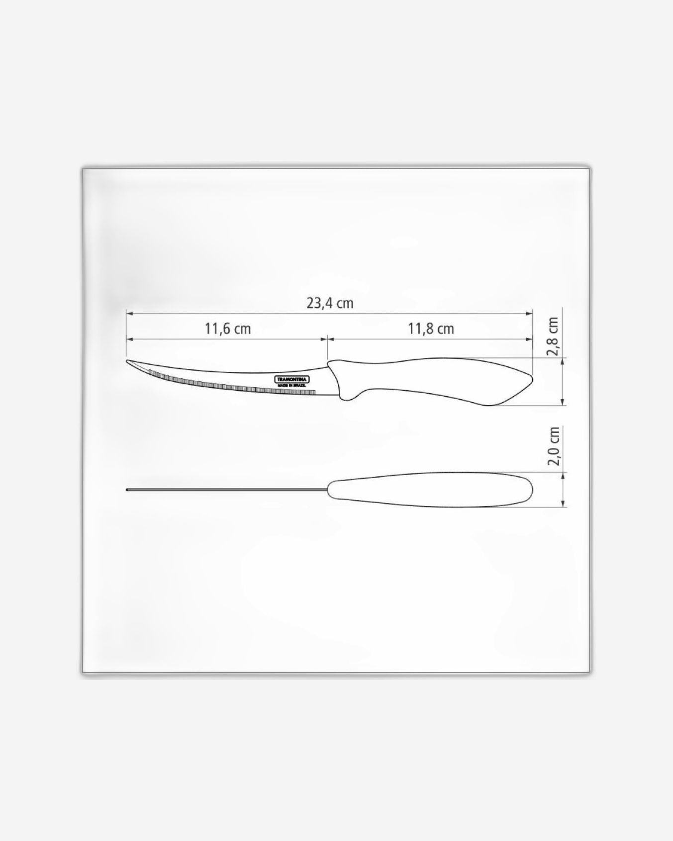 سكين طماطم ترامونتينا أفيلاتا 5 بوصة بشفرة من الفولاذ المقاوم للصدأ ومقبض من البولي بروبيلين الأسود