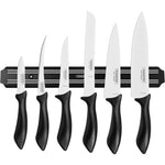 Tramontina Brazil  Affilata 7 Pieces Magnetic Rack and Knife Set with Stainless Steel Blade and Black Polypropylene Handle