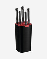 طقم سكاكين ترامونتينا برازيل ألتراكورتي من 6 قطع من الفولاذ المقاوم للصدأ بمقابض من البولي بروبيلين الأسود وحامل سكاكين