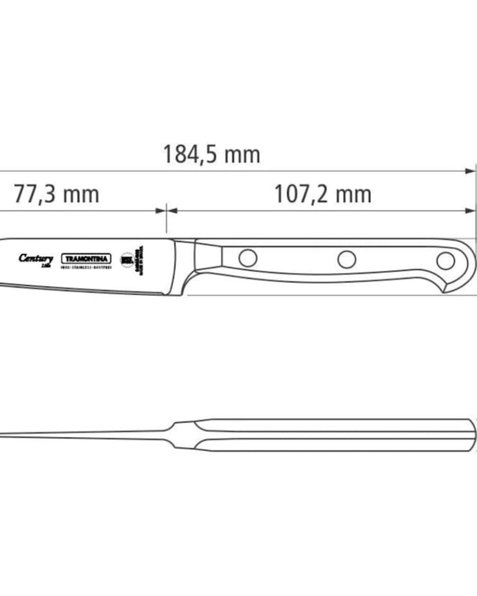 سكين الخضار والفواكه ترامونتينا برازيل سينشري، 3 بوصات، بشفرة من الفولاذ المقاوم للصدأ ومقبض من البولي كربونات