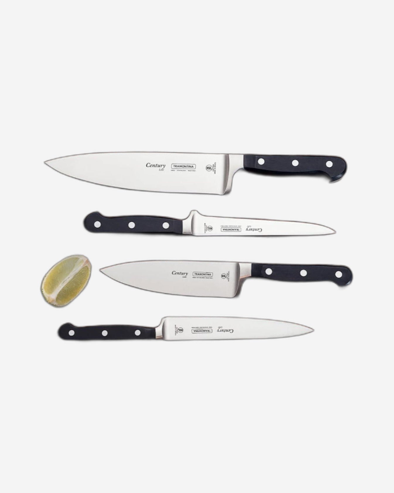 سكين ترامونتينا برازيل سينشري متعدد الاستخدامات، مقاس 6 بوصات، بشفرة من الفولاذ المقاوم للصدأ ومقبض من البولي كربونات الأسود