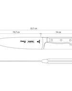 سكين الطاهي ترامونتينا برازيل سينشري مقاس 8 بوصات بشفرة من الفولاذ المقاوم للصدأ ومقبض من البولي كربونات الأسود