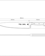 سكين الطاهي ترامونتينا برازيل سينشري مقاس 10 بوصات بشفرة من الفولاذ المقاوم للصدأ ومقبض من البولي كربونات الأسود