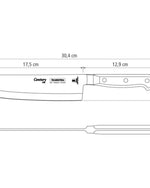 سكين طبخ ترامونتينا برازيل سينشري مقاس 7 بوصات بشفرة من الفولاذ المقاوم للصدأ ومقبض من البولي كربونات الأسود