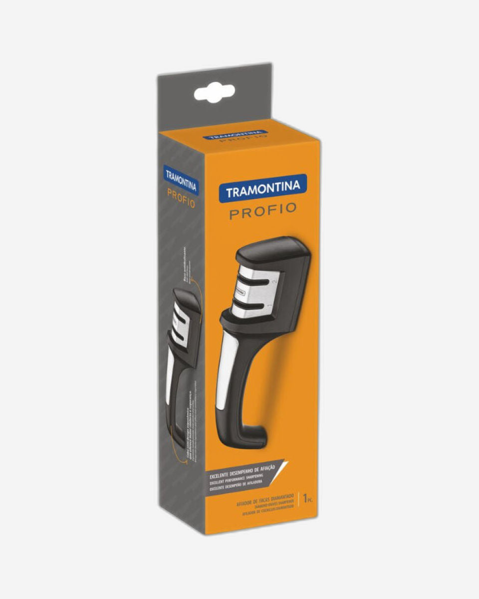 مبراة سكاكين ترامونتينا بروفيو الماسية ذات الوجهين مع دعامة من مادة ABS والفولاذ المقاوم للصدأ