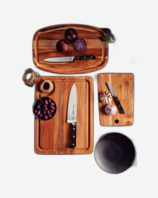 طقم سكاكين ترامونتينا سينشري مكون من 3 قطع بشفرة من الفولاذ المقاوم للصدأ ومقابض من البولي كربونات الأسود